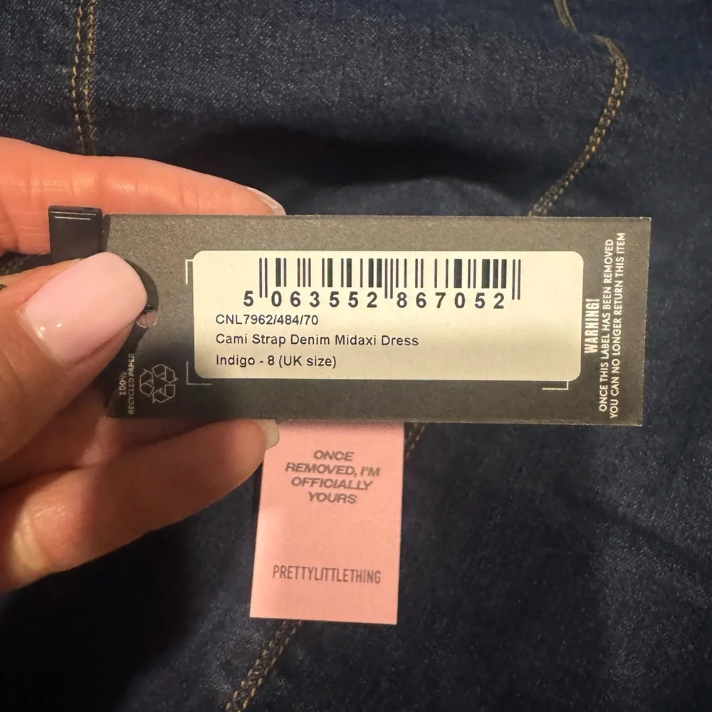 PrettyLittleThing Blue Denim Midi Dress - Picture 12 of 12